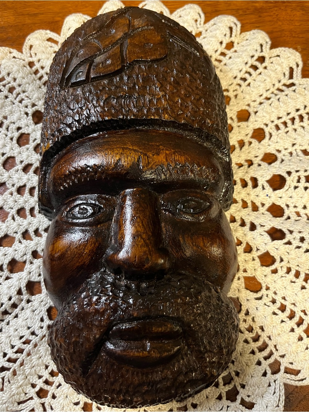 Vintage Hand Carved Wood Tribal Wall Masks Set of 3 Folk Art Afro Caribbean Art - Picture 4 of 10